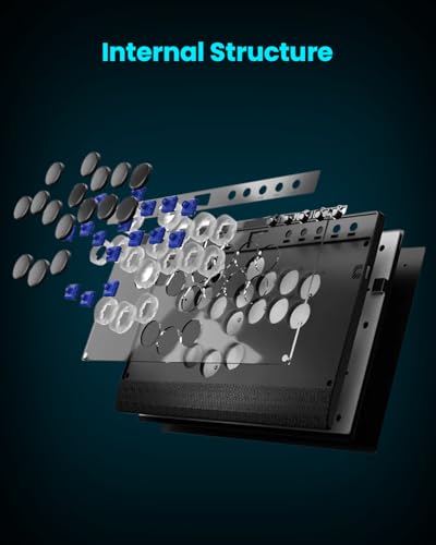 Haute42 C16 Leverless Arcade Stick, Magnetic DIY Art Panel, Hot-Swap | RGB Button Rims, Tournament Lock Switch, Hot-Swap Supported, Compatible with PC/Switch/PS4/Steam Deck