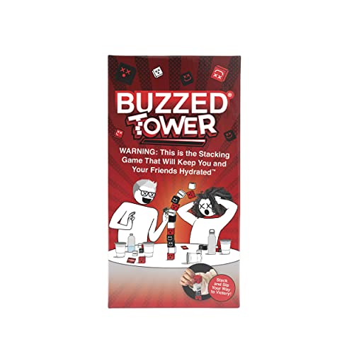 WHAT DO YOU MEME? Buzzed Tower: The Stack-and-Sip Drinking Card Game for Adults – Includes 30 Blocks, 80 Cards, and Big Laughs for Parties, Game Night, and Epic Bachelor Party Celebrations - style: Buzzed Tower