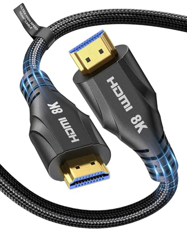 Cratree HDMI Cable 25FT Long - 4K 120hz,8K 60hz,48Gbps High-Speed HDMI Braided Cord,HDCP 2.3,eARC - Compatible with HDTV,Projector,Monitor and More - size: 25 FT