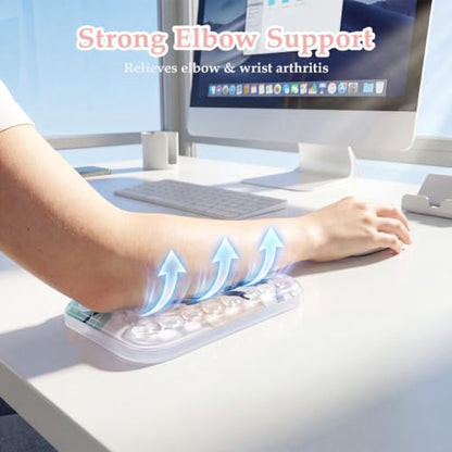 Ospelelf Desk Elbow Rest Pads, Gel Arm Rest Pad Support for Keyboard | Ergonomic Support for Computer Typing & Mouse, Office Home Use, Heat Resistant, Pink Plant - style: Pink Plant
