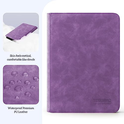 Trading Card Binder, 9 Side Loading Pocket Card Album Hold Up to 540 Cards, Zipper Binder for Cards Collection, TCG Card Holder for Game Card, Sports Card, Yugioh, MTG etc.（Purple） - color: Purple