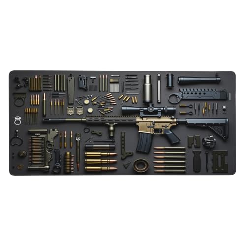 Military Gear Arsenal Set Gaming Mouse Pad Non-Slip Rubber Base XXL Mousepad Waterproof Washable Stitched Edge Mouse Mat for Desk Home Office Gaming 16x35.5in - color: Color_7, size: 35.5" x 16"