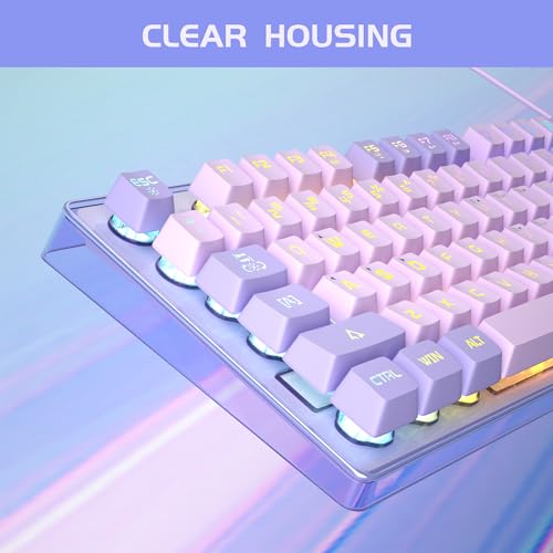 Gaming Keyboard and Mouse Combo, K1 RGB LED Backlit Wired Keyboard with 104 Key Computer PC Gaming Keyboard for PC/Laptop (Purple) - color: K1 violet