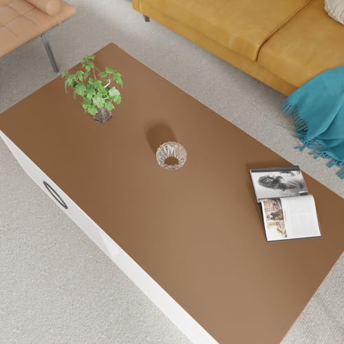 Faux Leather Table Cover,1.8mm Thick,24x60 Inch Desk Cover,Large Desk Mat,Table Protector,Table Cover Protector,Desk Protector,Table Pad,(Mud Color+Champagne Gold,24x60) - color: Mud Color+champagne Gold, size: 24" × 60"