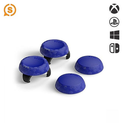 SCUF Control Thumbstick Grips - 4 Pack with 2 Bases - Tactic - Joystick Thumb Grips For Xbox One and Xbox Series X & S, PS4, PS5, Nintendo Switch Pro Controller - Blue - color: Blue, size: 4 Pack, style: Tactic