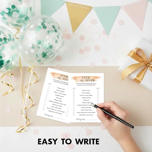 Birthday Party Games for Adults, 25 Card Interactive Group Game Set for Milestone Celebrations - A02 - color: Ever Or Never