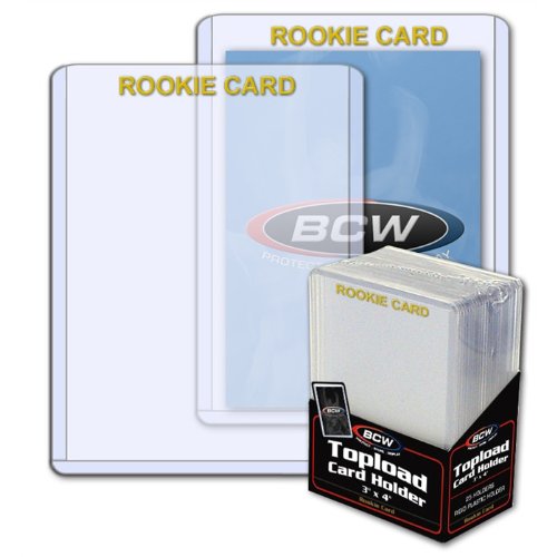 BCW 3X4 Top Loaders for Cards | Rookie Imprinted Gold Toploaders | Rigid PVC | Protects Baseball, Football, Hockey, MTG, Pokemon Cards | Standard Size Top Loaders - color: Gold