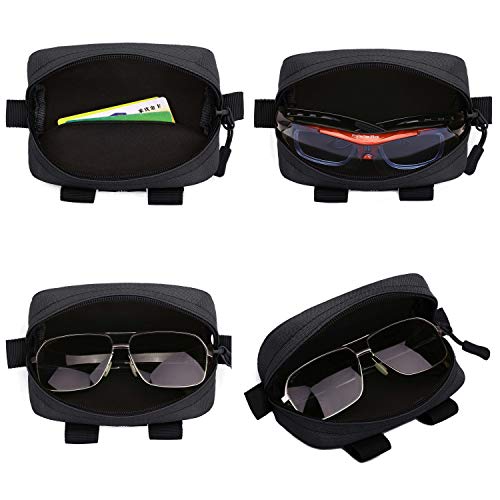 HUNTVP Tactical Eyeglasses Hard Case Molle Zipper Sunglasses Carrying Case Nylon with Clip - color: Camouflage