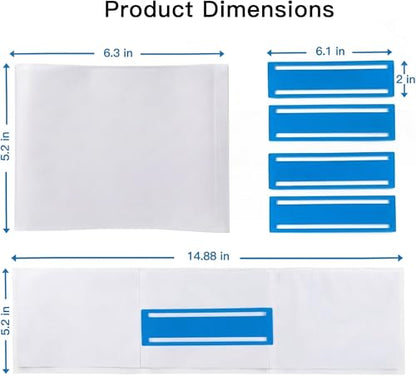 Mahjong Card Sleeve Positioning Set,Includes 4Pcs Clear Frosted Card Sleeve and 4Pcs Line Finder,Compatible with Mahjong Card Accessories Set,with Storage Bag - color: Blue