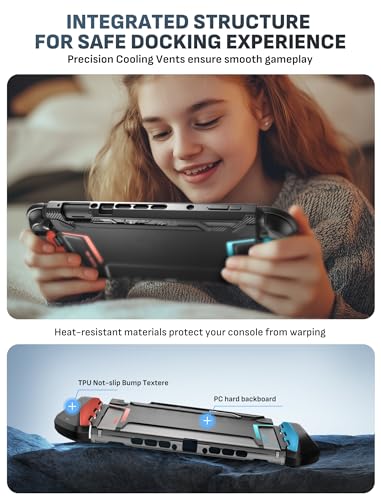Mumba Blade Series Case for Nintendo Switch 2 [Dock Friendly] [Military-Grade Protection] Switch 2 Grip Protective Cover Shell, Quick-Release Joy-Con, Accessories for Switch 2 Controllers (Blue/Red) - color: Blue/Red