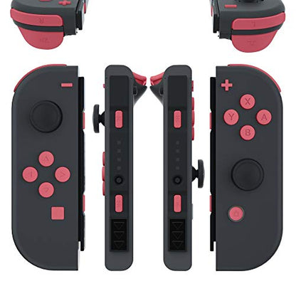 eXtremeRate DIY Full Set Buttons for Nintendo Switch & Switch OLED, Custom Replacement Buttons for JoyCon, ABXY Direction Keys SR SL L R ZR ZL + - Home Capture Trigger Buttons Springs - Indian Red - color: Indian Red