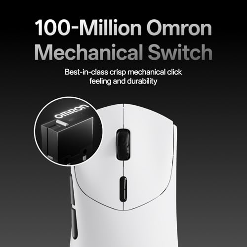 Rapoo VT7 Wireless Gaming Mouse, True 8K Wireless Polling Rate, 53g Lightweight, Up to 750 Hr Battery, Nordic nRF54L15 MCU, 100-Million Mechanical Switch, 10 Programmable Buttons, White - color: White