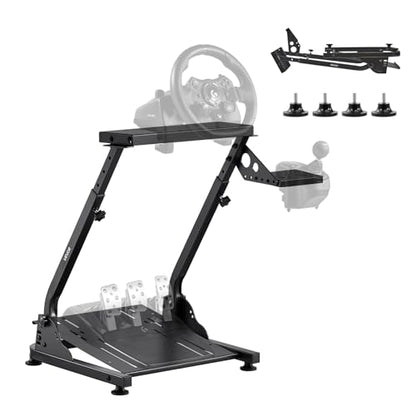 VEVOR Racing Wheel Stand, Adjustable & Foldable Simulator Stand for Logitech G29 G27 G920 G923, Thrustmaster T300RS T300GT T248 TS-PC TSXW Gaming Cockpit,Pedals Simulator NOT Included | Fit for Logitech G29 G27 G920 G923, Thrustmaster T300RS T300GT T248 T