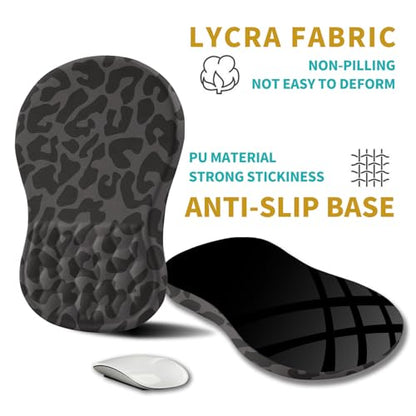 Hokafenle Ergonomic Mouse Pad Wrist Support, Wrist Rest Mousepad for Carpal Tunnel Pain Relief with Integrated Memory Foam Slope Massage Bulge (11.8x7.9 inch,Black Leopard - color: KM20-Black Leopard