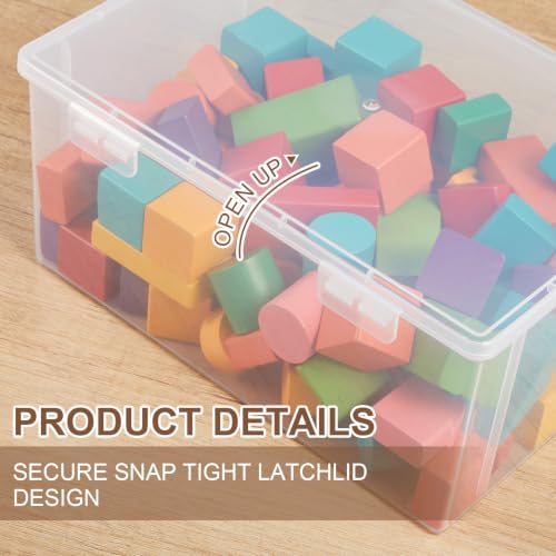 Gerrii 4 Pack Extra Large Board Game Storage Organizer Box, Plastic Storage Container 12.5"/ 11.3"/ 10.1"/ 9" with Latch Lid, Stackable Craft Paper Case for Puzzles, Cards, Chess Pieces, Art Supplies - size: 12.5"/ 11.3"/ 10.1"/ 9"