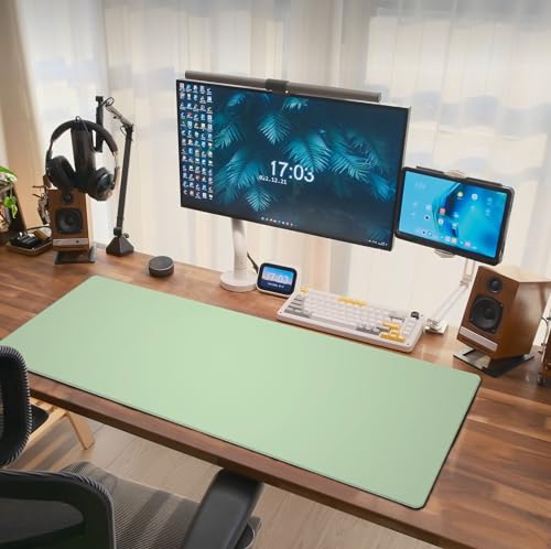 Sage Green Mouse Pad Extended Large Gaming Mint Mousepad XL Big Long Oversized Desk Mat Stitched Edges 31.5 X 11.8 Inch for Home Office - color: Black11