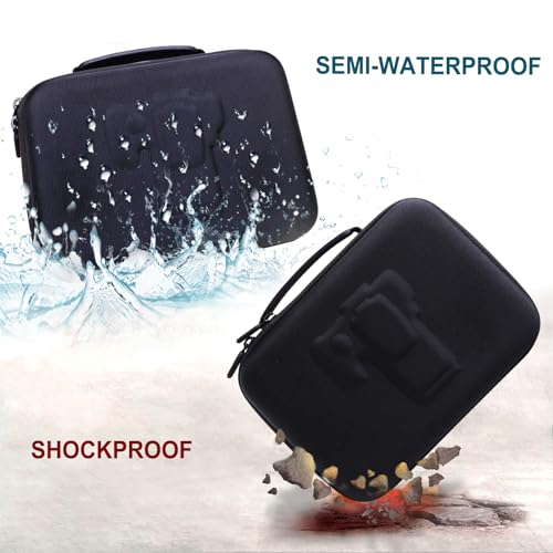 Camera Case Compatible with Canon EOS Rebel T7/R50/R6 Mark II/R100/R50 V/T6/R8/R10/R5 Mark II/RP/R7/5D Mark IV/SL3/R5/T100 DSLR SLR Camera, Len and Tripod with 4 Dividers and Shoulder Strap, Black | Hard Carrying Travel Case for Canon EOS Rebel T7/R50//R1