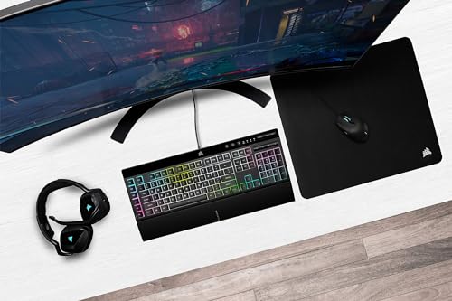 Corsair K55 RGB PRO XT - Dynamic Per-Key RGB Backlighting - QWERTY US Layout, Six Macro Keys with Elgato Stream Deck Software Integration - IP42 Dust and Spill-Resistant - Black - style: K55 RGB PRO XT