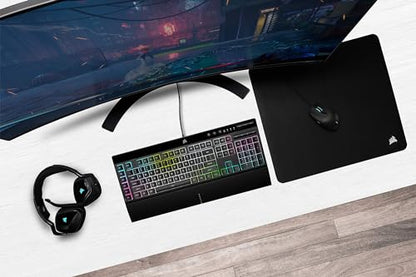 Corsair K55 RGB PRO XT - Dynamic Per-Key RGB Backlighting - QWERTY US Layout, Six Macro Keys with Elgato Stream Deck Software Integration - IP42 Dust and Spill-Resistant - Black - style: K55 RGB PRO XT