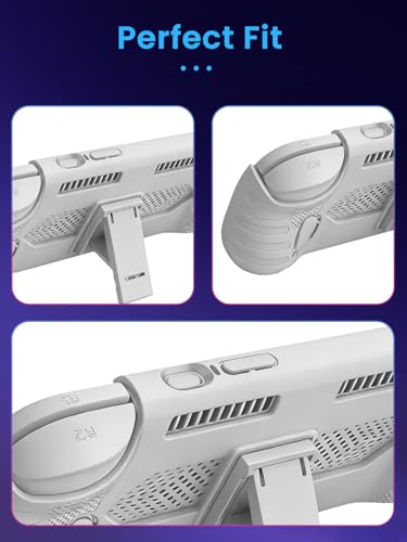 Oshmirian for AYN Odin 3 6inch TPU Grip Case – Shockproof Non-Slip Full Protective Cover with Kickstand, Anti-Scratch Drop Protection Gaming Console Case (White - color: White