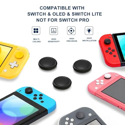Ferkurn Joystick Replacement Cap Thumb Grip for Switch OLED Joycon & Switch Lite, Joycon Grip Button Stick Cover 3D Analog Cap Skin Replacement Part Repair Kit Accessories, 6PCS - color: Yellow