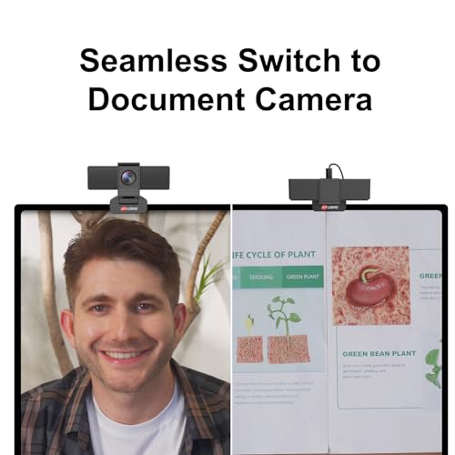 JOYUSING Flip600S 4K Webcam for PC, Ultra HD Webcam with tripod, PDAF Autofocus, Noise-Cancelling Mics, 79° FOV, Auto Light Correction, Privacy Cover, for Conference, Streaming, Zoom/Teams/Google Meet
