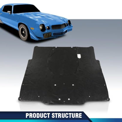 PIT66 Hood Insulation Pad Heat Shield & Clips Compatible with 1980 1981 Chevy Camaro Black - style: 1980-1981 Chevy Camaro