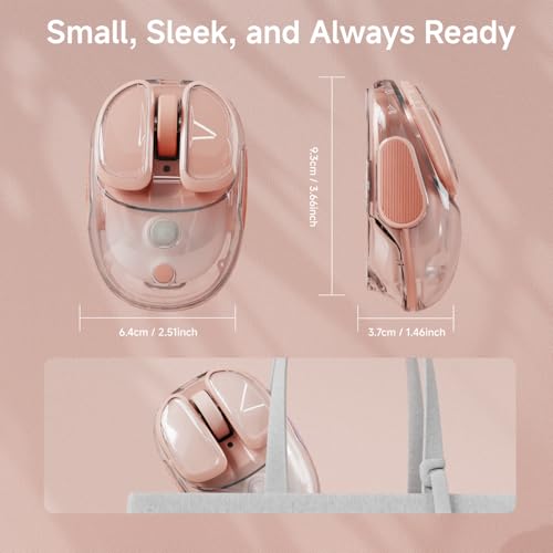SEUNKWANG EWEADN Q9 Wireless Clear Mouse Dual Mode Bluetooth & 2.4G USB Computer Mouse with RGB Lighting, Silent Clicks, Multi-Device Compatibility for Laptop, PC, MacBook, iPad Cute Mouses-Gradient - color: Gradient