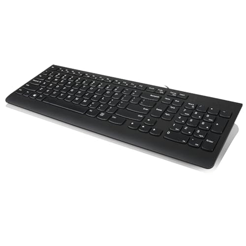 Lenovo 300 USB Keyboard, Wired, Adjustable Tilt, Ergonomic, Windows 7/8/10, GX30M39655, Black | Full-size office typing with wired USB connection and 1 year warranty - style: Keyboard