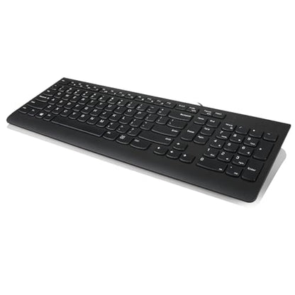 Lenovo 300 USB Keyboard, Wired, Adjustable Tilt, Ergonomic, Windows 7/8/10, GX30M39655, Black | Full-size office typing with wired USB connection and 1 year warranty - style: Keyboard