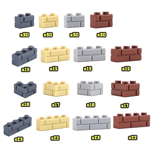 Wall Classic Bricks Parts and Pieces: 340 PCS Masonry Profile Accessories Building Block Sets(Mix) - color: Mix
