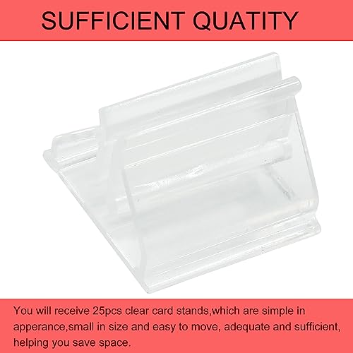 Litoexpe Clear Acrylic Card Stand - 25pcs Plastic Game Piece Holders for Party, Photos, Memos, Pictures Display