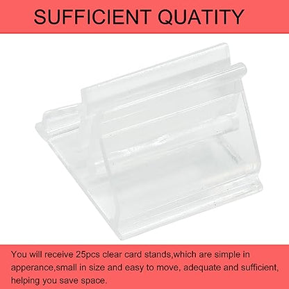 Litoexpe Clear Acrylic Card Stand - 25pcs Plastic Game Piece Holders for Party, Photos, Memos, Pictures Display