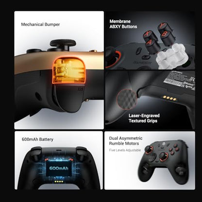 GameSir Nova Lite 2 Wireless PC Controller Hall Effect Sticks | Hall Effect Triggers,2.4G & Wired 1000Hz Polling Rate, Remappable Buttons - Compatible with PC/Switch/Steam/Android - color: White