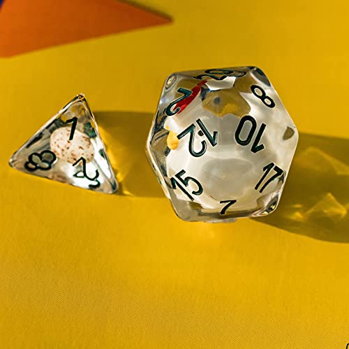 Cusdie 8-Die DND Dice, Polyhedral Dice Set Filled with Animal, Animal Dice Set for Role Playing Game D&D Dice (8Pcs Yellow Chicken) - color: 8pcs Yellow Chicken