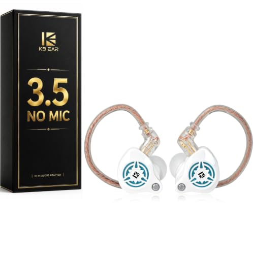 2026 Latest erabuds,KBEAR BK1 Wired Gaming Earbuds,10mm Single DD in Ear Monitor,HiFi Headset Wired Earbuds IEM Earphones with Detachable Cable for Gaming/Music/Video (White, 3.5 with mic) - color: C
