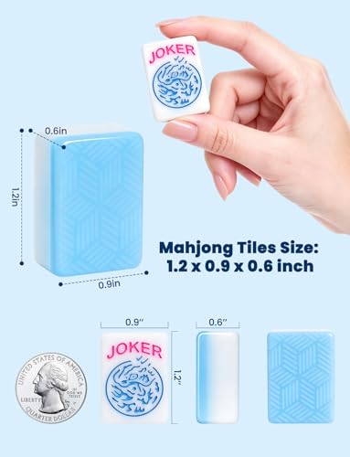Premium 166 American Mahjong Tile Set with All Accessories for Mahjong Enthusiasts