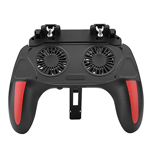 Mobile Game Controller Ergonomic Handle Dual Cooling Fans Mobile Phone Game Controller Gamepad Fast Heat Dissipation No Noise Suitable for 4.7-6.5inch phones(5000mah)