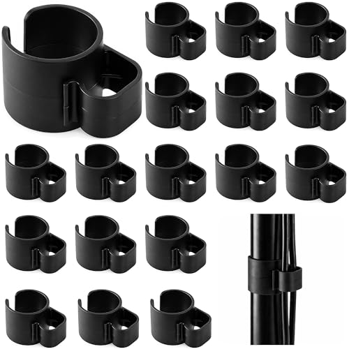 RUBII 18 Pcs 35mm Speaker Pole Cable Clips, Pole Cable Management Clips, Stand Poles Cable Clip for Studio Accessories Cords Wires Storage Organization - color: 18 Pcs