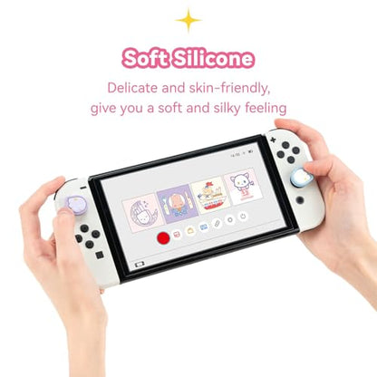 GeekShare Cute Silicone Joy Con Thumb Grip Caps, Joystick Cover Compatible with Switch/OLED/Switch Lite,4PCS - Little Wings - color: Little Wings