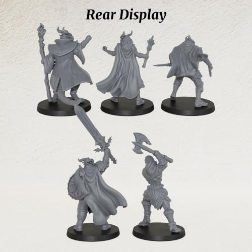 AUSPDICE Fantasy RPG Accessory Figurine Set for Dungeon Masters & TTRPG Players, 25mm Scale Tabletop Unpainted Miniatures Pack- Dragonborn Adventurer AS1008