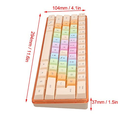 61 Keys Mechanical Gaming Keyboard RGB Backlit Compact 60 Percent Wired Keyboard with Colorful Keycaps for PC, Office Amp,Gaming Portable Mini Keyboard with Optical Switches (Apricot) - color: Apricot