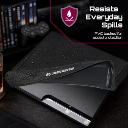 PS3/XBOX360 Console Dust Cover, Black | Antistatic, Water Resistant, Premium Fabric, Gaming System Protector