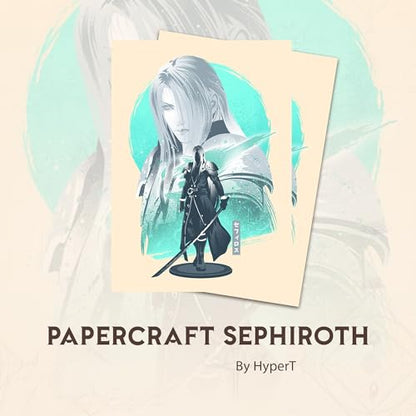 Papercraft Silver-Haired Villain - MTG Card Sleeves, 104ct, Standard Size | Double Sleeving Compatible, Smudge Resistant Matte Back, Compatible with Standard 66x92mm TCG and Magic The Gathering Cards. - color: Papercraft Silver-haired Villain