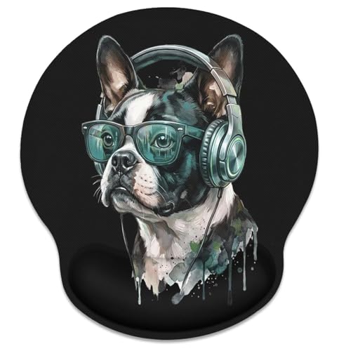 Britimes Ergonomic Mouse Pad with Wrist Support Colorful Stylish Bulldog Non-Slip Rubber Base Mousepad for Home Office Gaming Working Computers Laptop Easy Typing & Pain Relief - color: Colorful stylish bulldog