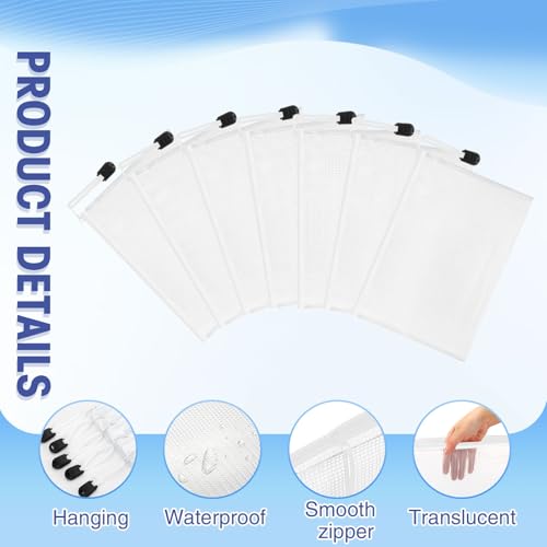 Jetec 32 Pcs Mesh Zipper Bags Bikini Organizer,White,7.5 x 5 Inch - color: White, size: 7.5 x 5 Inch