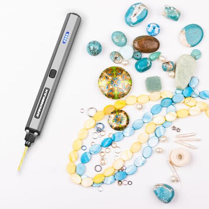 AM ARROWMAX Mini Electric Drill Pen, 13 in 1 with Aluminium case, Rechargeable, 900 RPM, Needle Vise Hand Drill Kit, 10 HSS Bits, DIY, Wood, Jewelry Making (SDS MINI) - style: SDS MINI