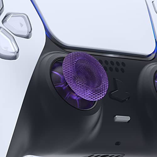 eXtremeRate Clear Atomic Purple Replacement Thumbsticks for PS5 Controller, Custom Analog Stick Joystick for PS4 Controller Universal - color: Clear Atomic Purple