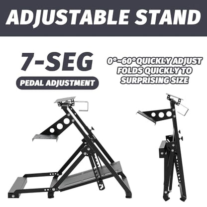 Hottoby Steering Wheel Stand with Pulley Chair Fixing Fit for Fanatec,for Thrustmaster, for Logitech G25 G27 G920, Racing Simulator Cockpit, Not Included Shifter,Wheel & Pedal