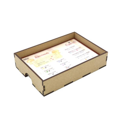 The Broken Token Game Organizer Compatible with Flamecraft - Wooden Game Organizing Box with Multiple Trays